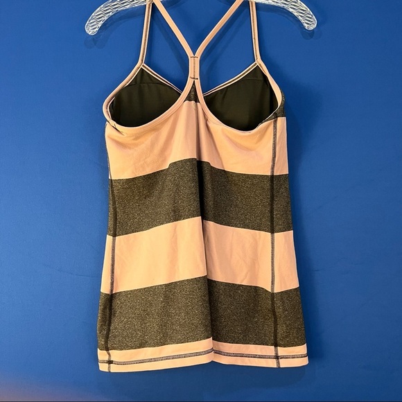 Lululemon Power Y Grey Mauve Striped Tank Size 10 - Picture 3 of 5